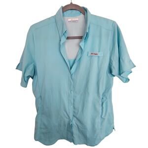 Columbia PFG Womens Vented Fishing Shirt Sz M Gorpcore Outdoor Snap Zip Pockets